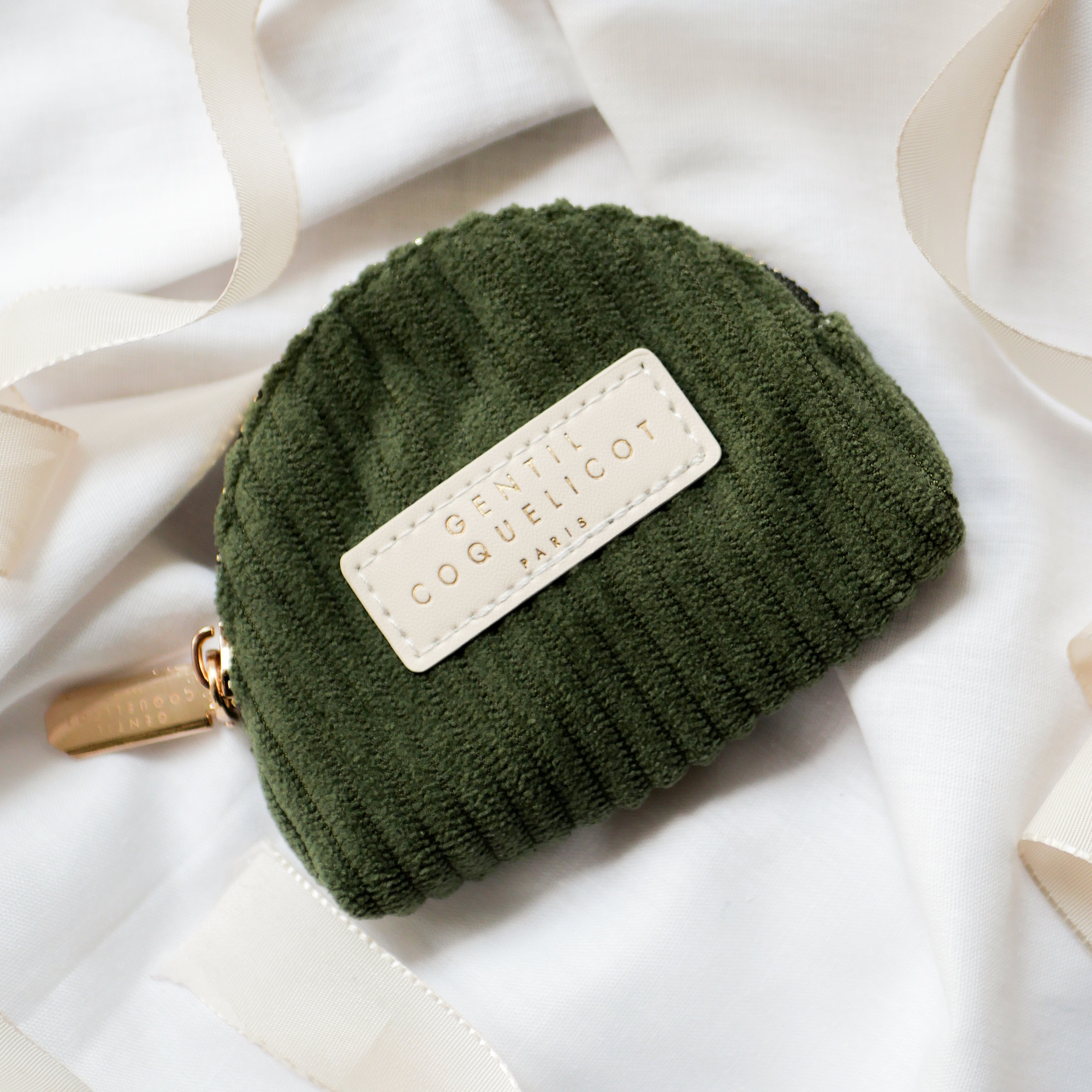 Porte monnaie en velours côtelé