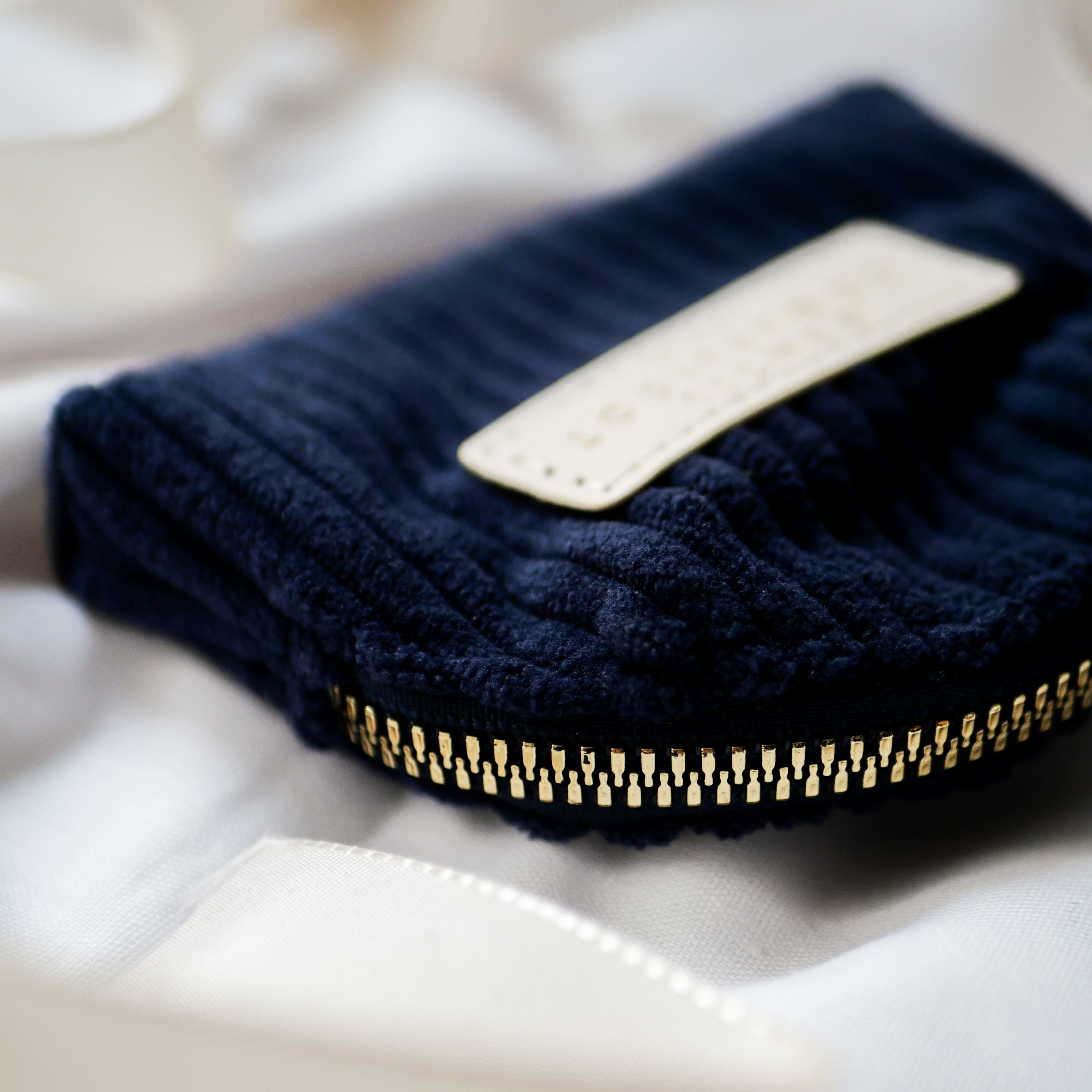 Porte monnaie en velours côtelé