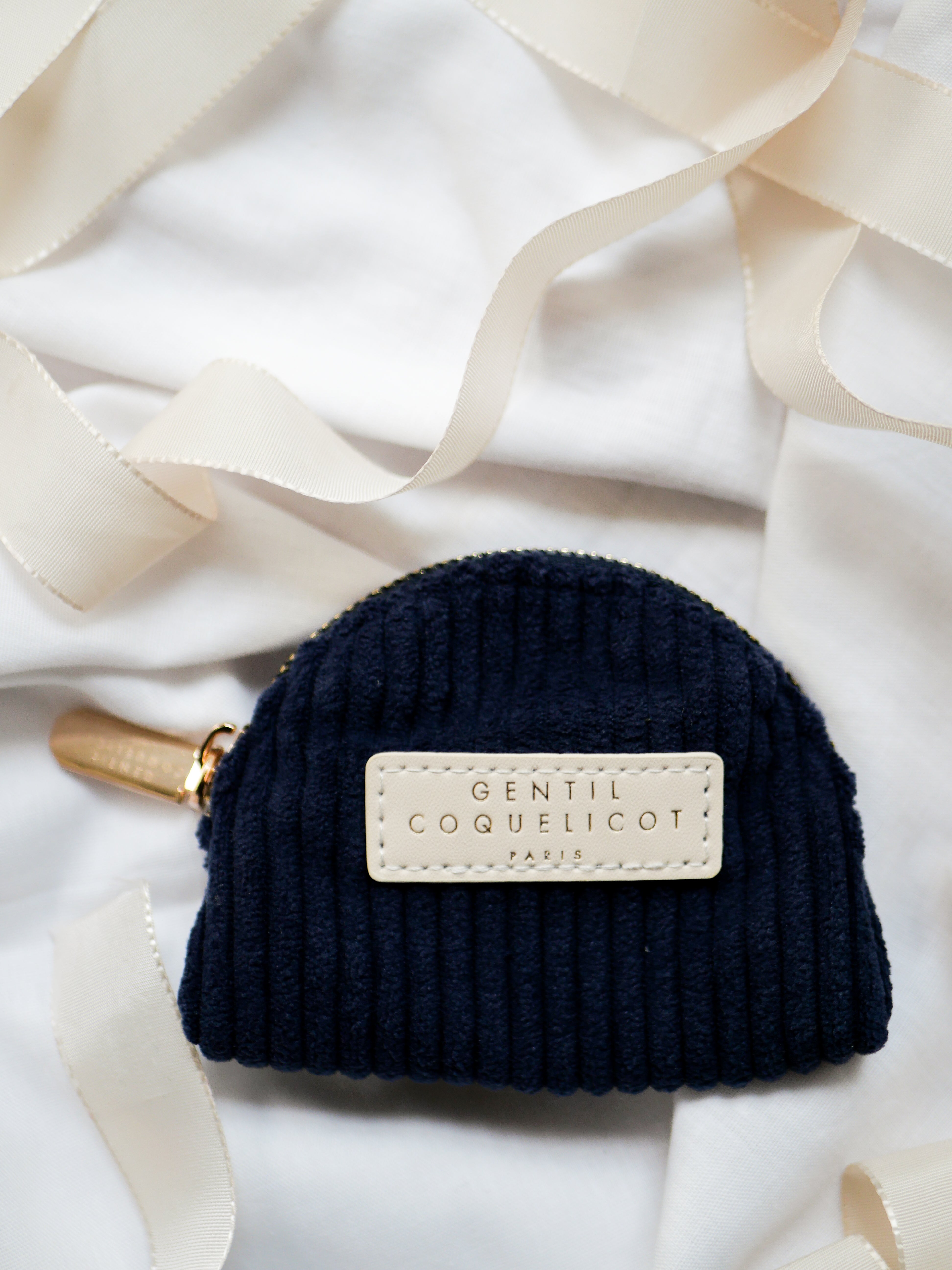 Porte monnaie en velours côtelé