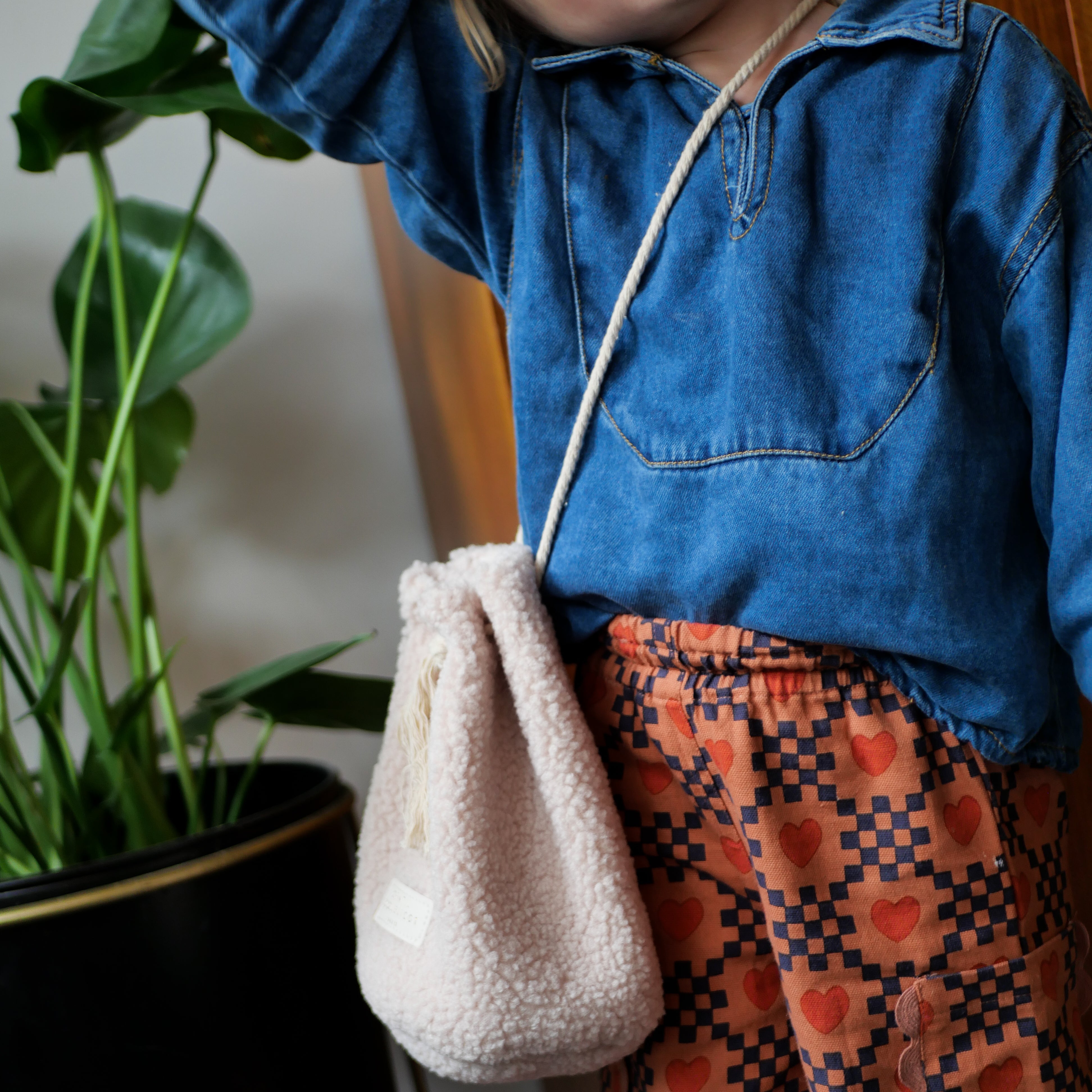 Sac bourse enfant en sherpa