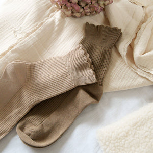 Chaussettes nid d'abeille taupe