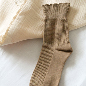 Chaussettes nid d'abeille taupe
