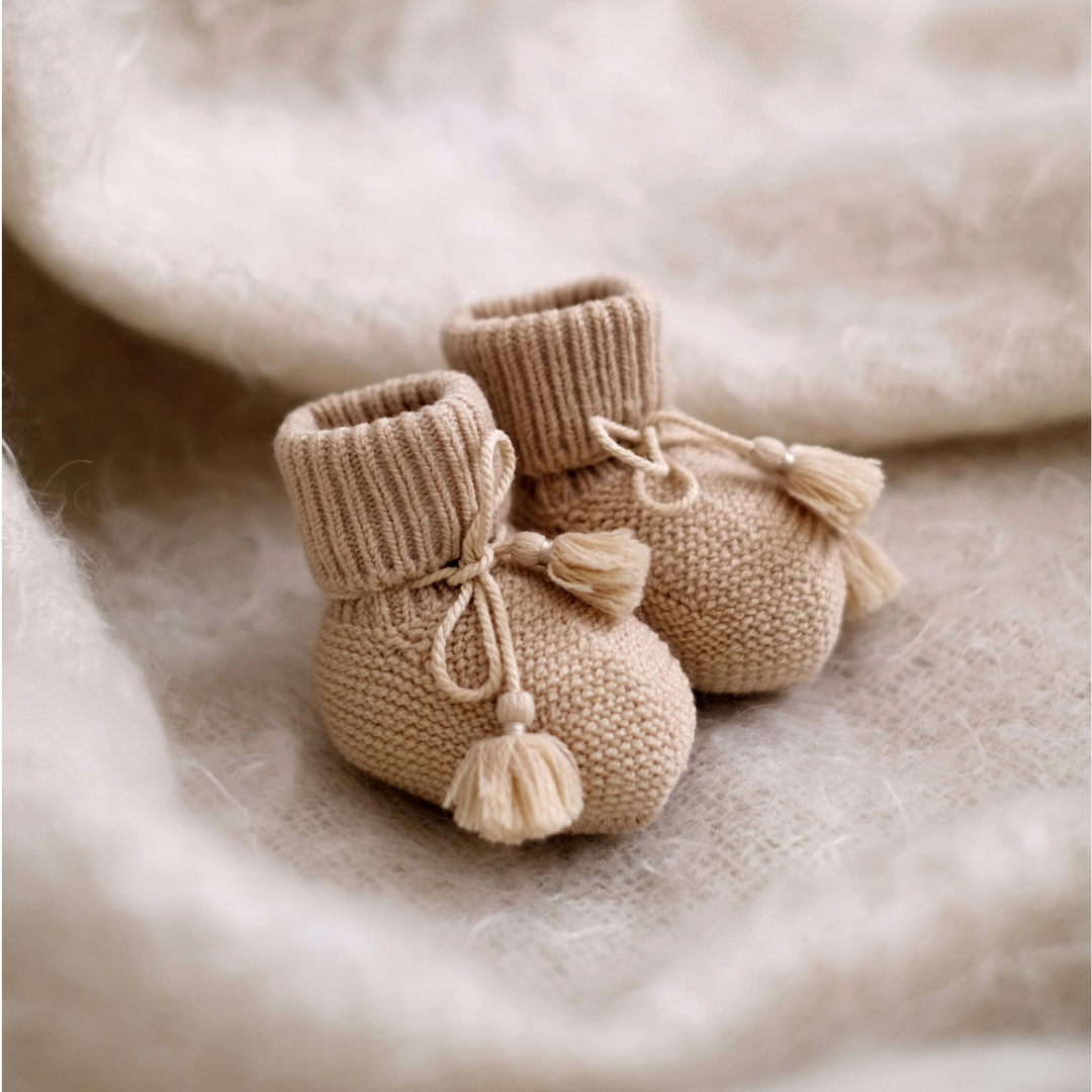 Chaussons bébé beige – GENTIL COQUELICOT